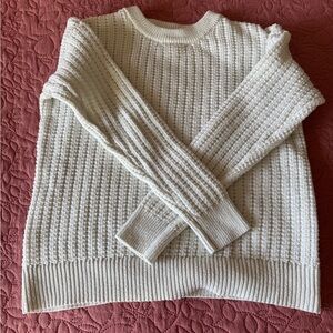 Elegant Cream Ribbed Sweater
